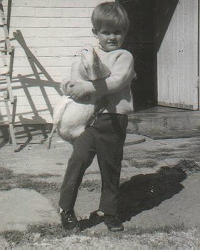 047 Rob aged 4 with first love Ducky Doo his pet duck.tif
